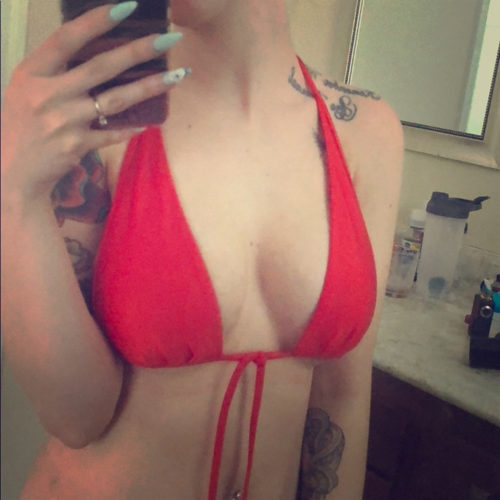 Red American appearances bikini top size M